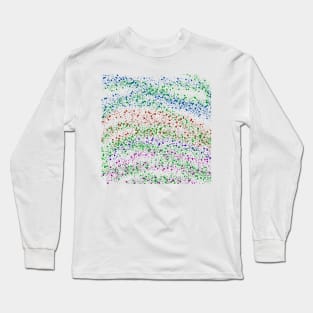 red blue green abstract splatter texture background Long Sleeve T-Shirt